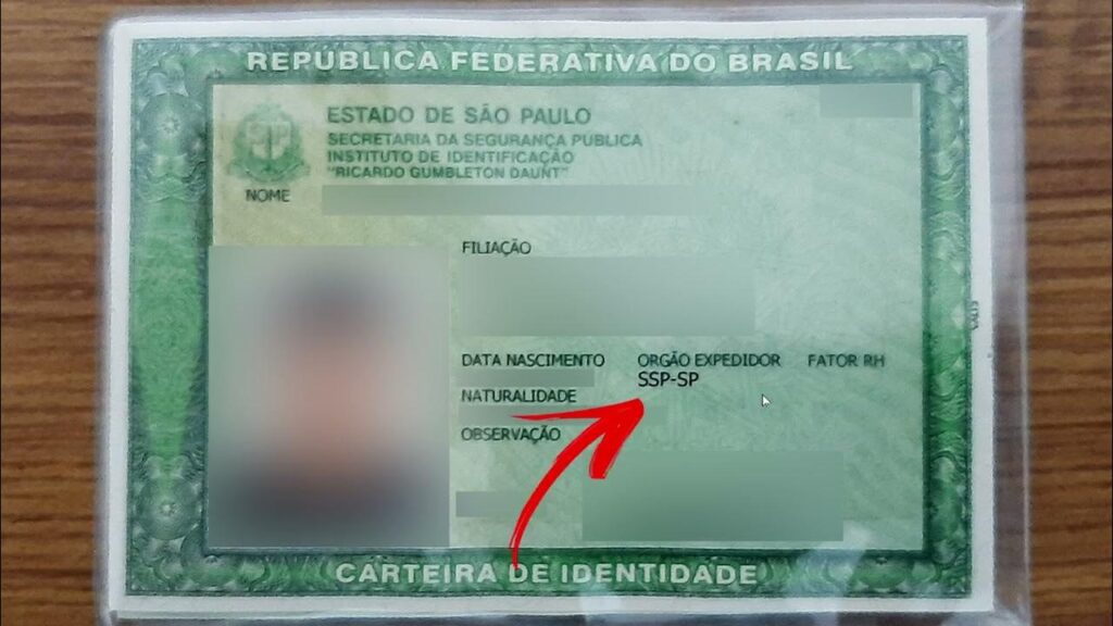 órgão emissor novo RG